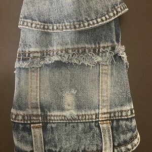 Frayed Denim Sleeveless Jacket